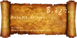 Balajti Áron névjegykártya